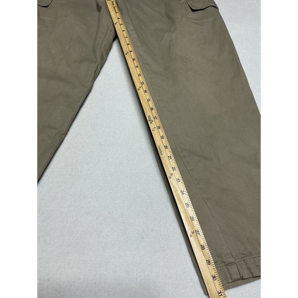 Lee Dungarees Mens Flannel Lined Cargo Pants Khaki Tan Plaid 36x32 RN34783 - Picture 3 of 8
